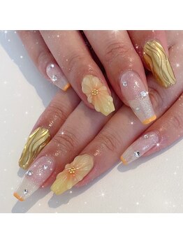 キューセブン ネイルラウンジ イオンモール高崎店(Q7 Nail Lounge)/ぷっくりフラワー