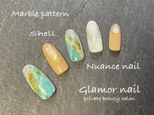 グラマーネイル(Glamor nail)/マーブル×シェル