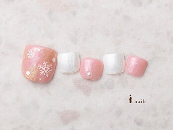 アイネイルズ 横浜EAST店(I-nails)/ガーリーキラキラ雪フット
