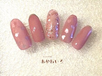 ネイルサロン あかねいろ/ちゅるりん　ピンクハートネイル