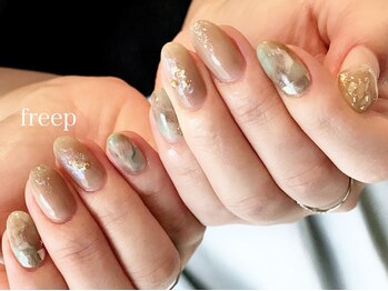 フリープ(freep)/大理石ネイル 春 夏 秋 冬