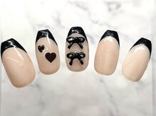 サローネ レジーナ(salone Regina)/リボン/フレンチ/ブラックピンク