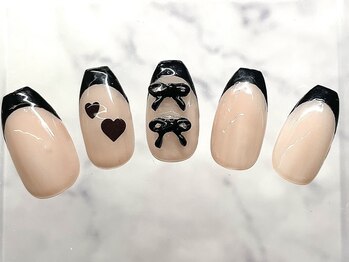 サローネ レジーナ(salone Regina)/リボン/フレンチ/ブラックピンク