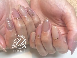 シンプルカラー☆スタッズネイル