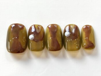 カーキブラウンもやもや¥6000