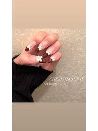 リボン×レースネイル