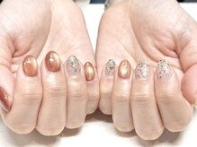 フレンチ♪ワンカラージェルネイル、ワンホンをフィルインで☆