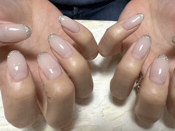 デューネイルスタジオ(dew nail studio)/シンプルラメフレンチ