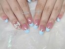 リボンフレンチネイル