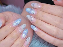 ダークハニー 池袋店(Dark Honey)/冬の雪花ワンホンネイル