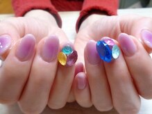 アミュリー ネイル アトリエ(Amury nail atelier)/チークネイル＆ビッグビジュー★