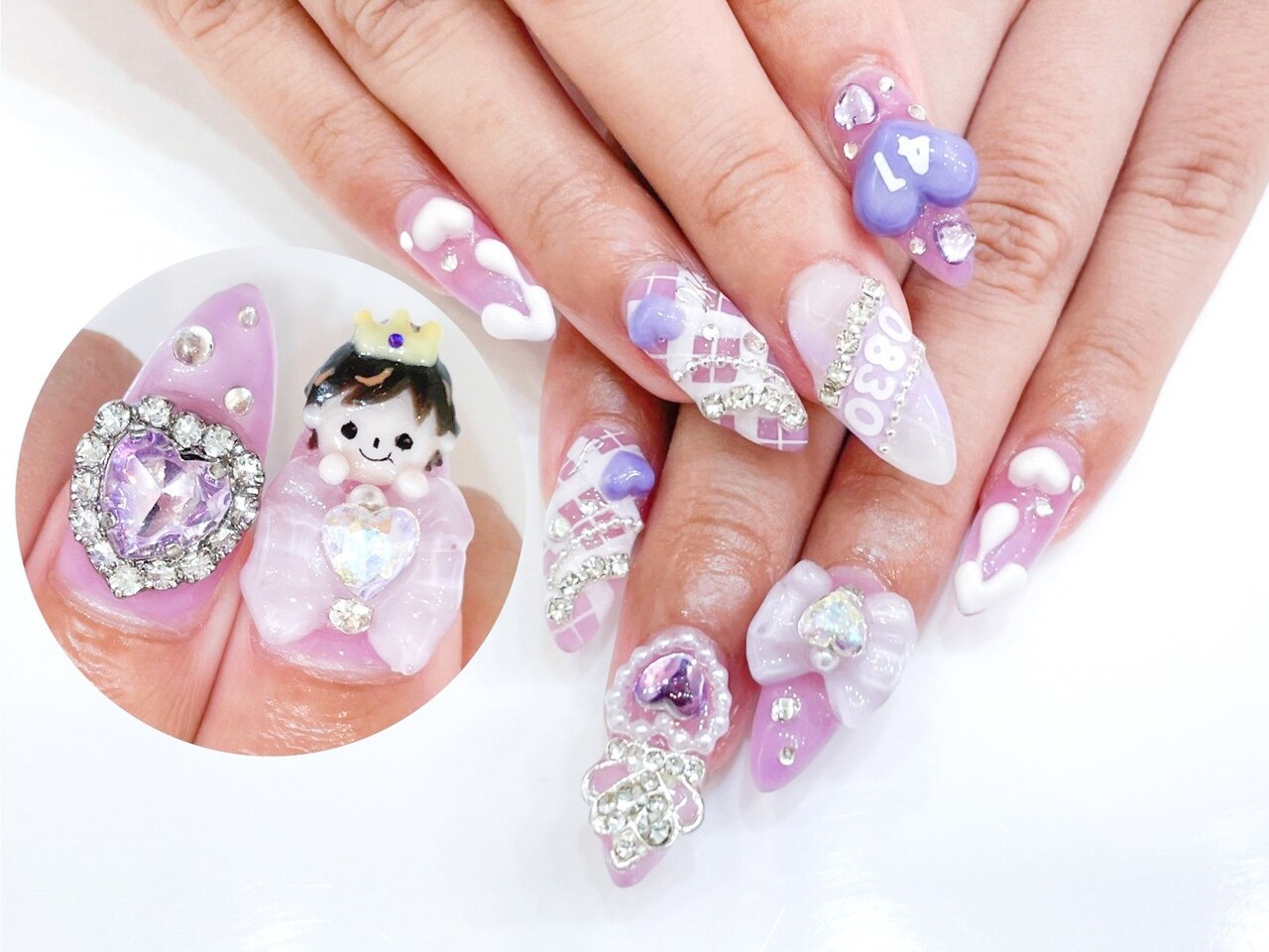 2025年-2026年冬トレンド】パープル パーティー ハンドのネイル