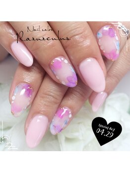 ラナンキュラス(Ranunculus)/ふんわり☆フラワーNail