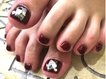 ネイルサロン ティディ(TIDY)/キレイめボルドー◆フットネイル