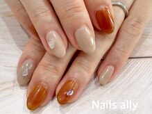 ネイルズアリー 立川店(Nails ally)/ブラウン×シンプルニュアンス