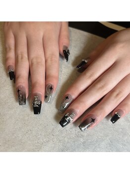 ブルー(Blue)/韓国ネイル／ワンホンネイル