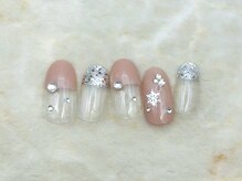 シード(Seed)/雪の結晶ネイル11000円/フレンチ