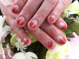 ラメグラデーション★レッド