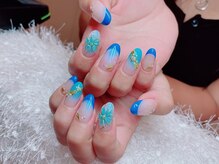レアネイル 新宿(le'a nail)/ブルー夏デザイン