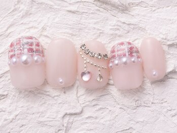 ネイルメゾン 渋谷店(NAIL MAISON)/ピンクツイードクリスマス¥7800