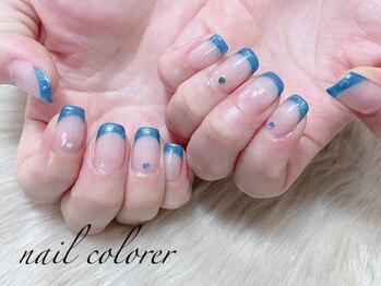 クロレ(colorer)/フレンチ/スクエアネイル/ラメ