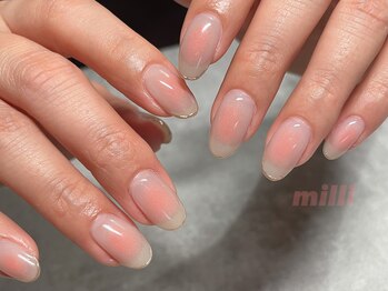ミリネイルズ(milli nails)/チーク×スキニーフレンチ