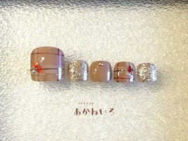 バレンタイン　フットネイル