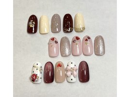 バレンタインネイル