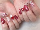 バレンタインネイル