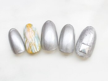 ネイリス(NAILISS)/チェック/シルバー/ワンカラー