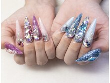 ビューティーアップ 池袋(Beauty Up)/ピンク＆水色　キラキラネイル