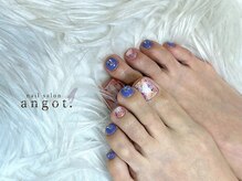 アンガット(angot.)/水彩風ニュアンスフットネイル