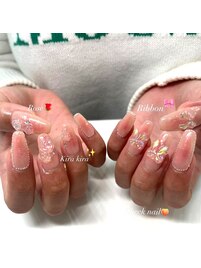 チークネイル/血色ネイル