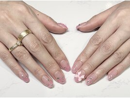 ラメグラリボンネイル