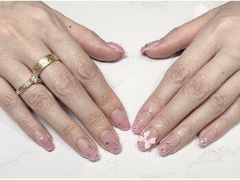 ラメグラリボンネイル