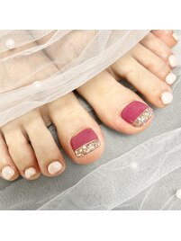 フット親指アート＋ワンカラー