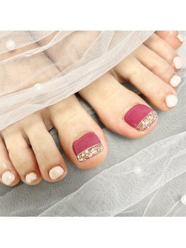 フット親指アート＋ワンカラー