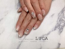 ネイルアトリエルカ(nail atelier LUCA)/W-362 大人ガラスフレンチネイル