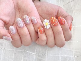 ぷくぷくフラワーネイル