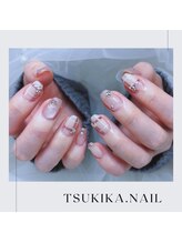 ツキカドットネイル(tsukika.nail)/マグネットチェック×Vカット