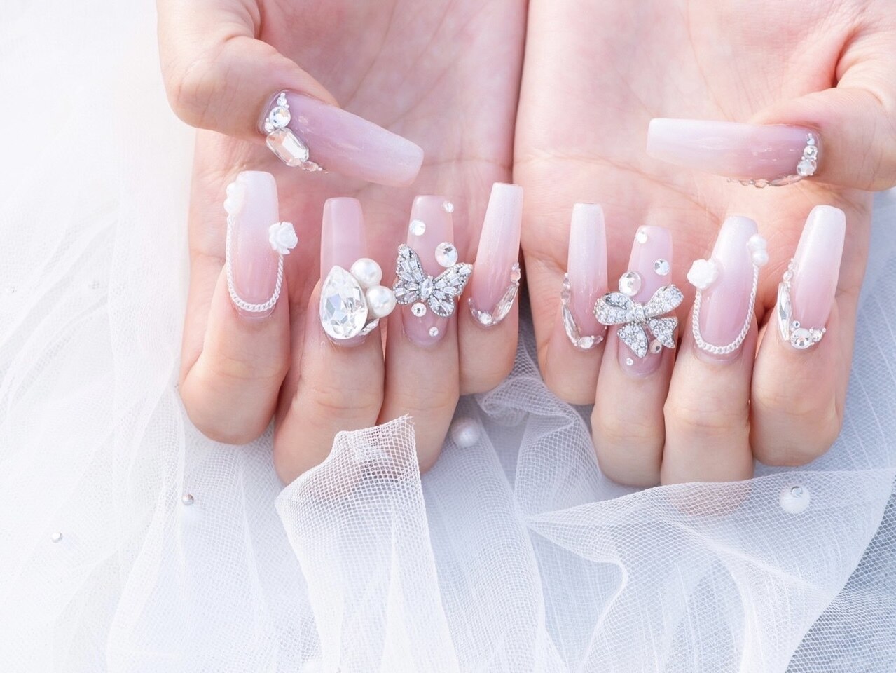 リボン×ベイビーブーマーネイル：PG006955211｜ネイルプラザ 河原町OPA