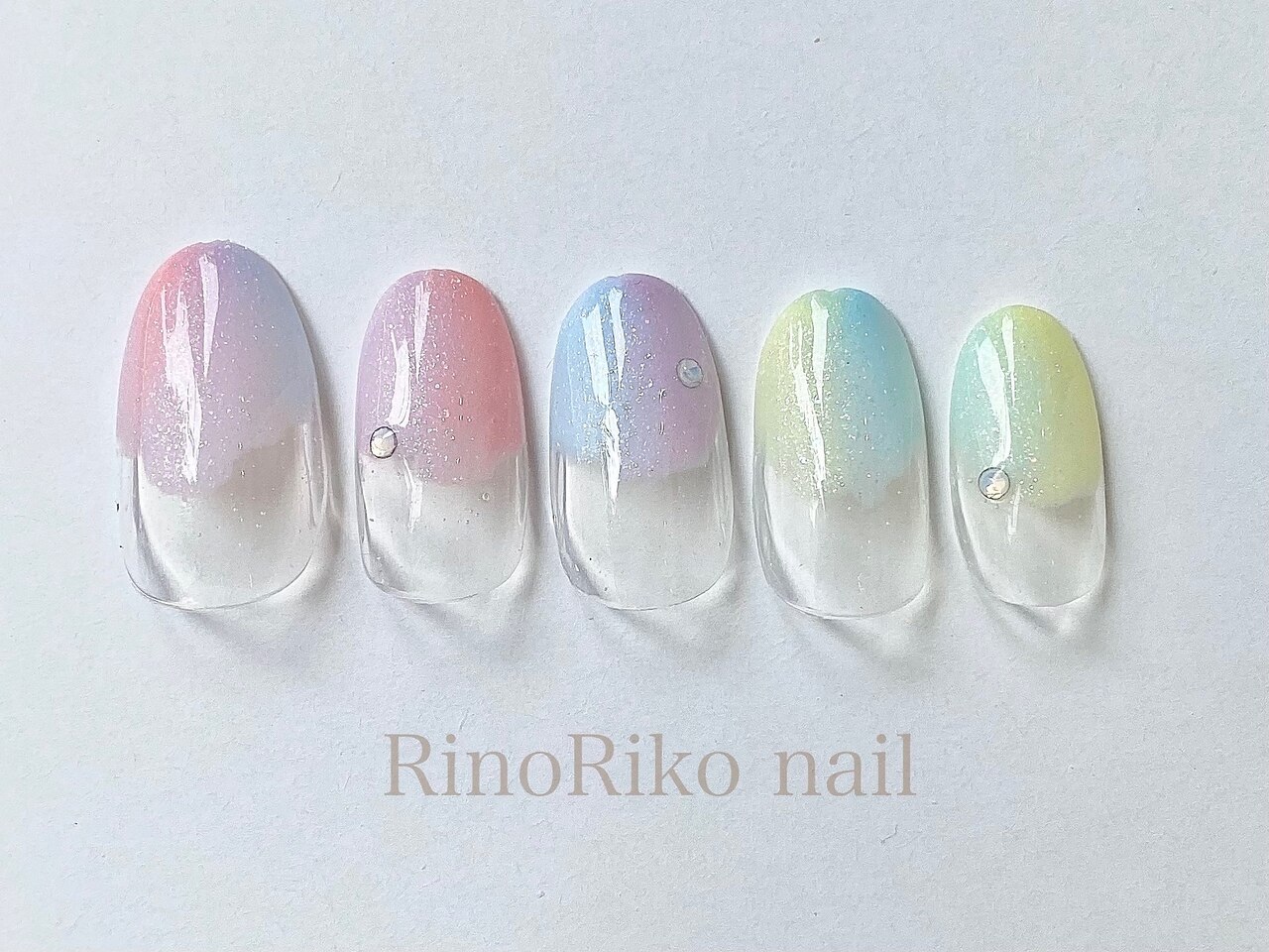 オーダー専】梅雨 雨の日 6月 ネイルチップ 韓国風 ニュアンス