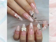 ピオミエルネイル 新宿(pio miel nail)/ピンクツイード×リボンパール
