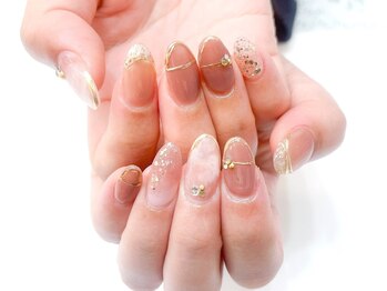 ネイルコレクション ベビーピンク(Baby Pink)/ジェル付け放題☆大理石：ミラー