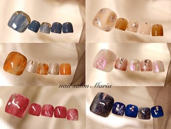 ネイルサロン マリア(nail salon Maria)の写真/【付替オフ無料/新規価格8月末迄】FOOTジェルワンカラー¥5720/マグネットジェル¥6050/FOOTアート2本付¥7040