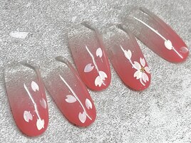 春 ピンク カラグラ 桜ネイル