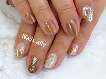 ネイルズアリー 立川店(Nails ally)/ターコイズ×ストーン