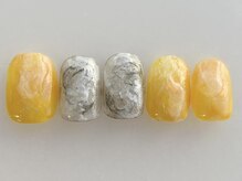 アイネイルズ 池袋店(I-nails)/オレンジ×シルバー