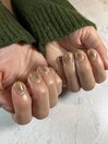 カーキチークネイル