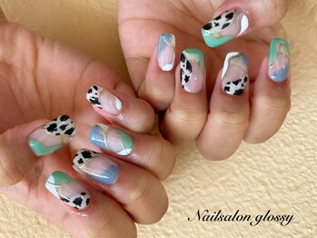 ネイルサロン グロッシー(Nail salon glossy)/アニマル秋ネイル☆